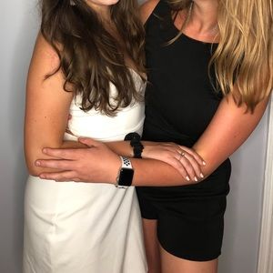 Black open back romper!